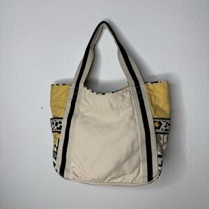 Vera Bradley Go Wild Yellow and Black Leopard Print Floral Canvas Tote Bag Purse